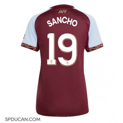 Zenski Nogometni Dres Aston Villa Jadon Sancho #19 Domaci 2025-26 Kratak Rukav Zenski Nogometni Dres Aston Villa Jadon Sancho #19 Domaci 2025-26 Kratak Rukav